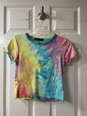 Brit & Bri Tie-Dye Rainbow Crop Tee